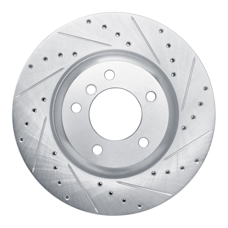 BMW Z4 Brake Rotor (1) - Front Right - R1 Concepts - Drilled & Slotted - Silver - `09-`16